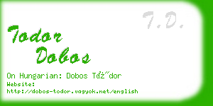 todor dobos business card